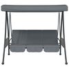 vidaXL sötétszürke acél kerti hintapad állítható tetővel