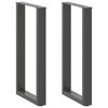 vidaXL 2 db antracitsz&uuml;rke U-alak&uacute; ac&eacute;l b&aacute;rasztall&aacute;b 40x(90-91) cm