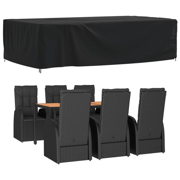 vidaXL fekete 420D oxford szövet kerti bútorhuzat 315x180x74 cm