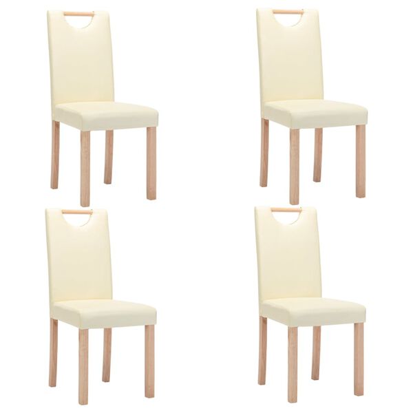 vidaXL 4 db kr&eacute;msz&iacute;nű műbőr &eacute;tkezősz&eacute;k