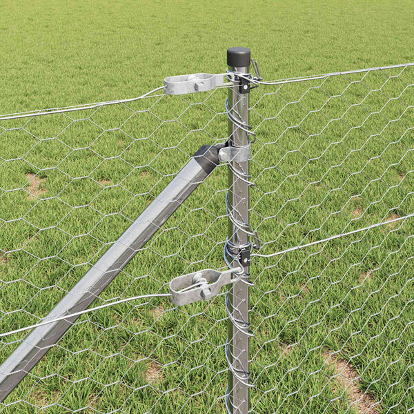 vidaXL Ker&iacute;t&eacute;soszlop Ez&uuml;st 10 x 0,6 m (36 mm meshn&eacute;l) Ac&eacute;l