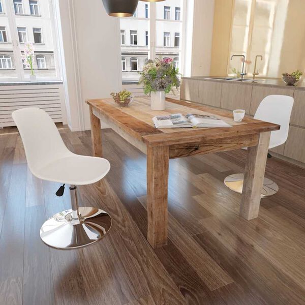 vidaXL 2 db feh&eacute;r műbőr forg&oacute; &eacute;tkezősz&eacute;k