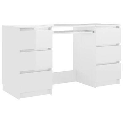 vidaXL magasfényű fehér forgácslap íróasztal 140 x 50 x 77 cm