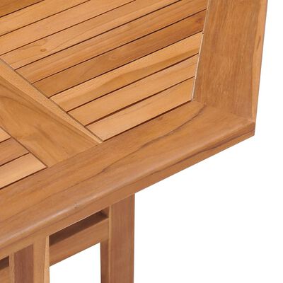 vidaXL összecsukható tömör tíkfa kerti étkezőasztal 90 x 90 x 75 cm