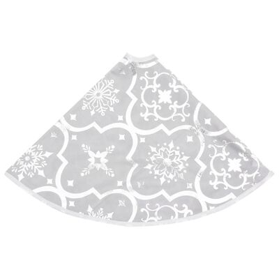 vidaXL fényűző fehér szövet karácsonyfatalp-takaró zoknival 90 cm