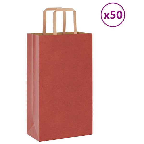 vidaXL 50 db piros pap&iacute;rzacsk&oacute;k foganty&uacute;kkal 21x11x36 cm