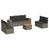vidaXL 8 r&eacute;szes sz&uuml;rke polyrattan kerti &uuml;lőgarnit&uacute;ra p&aacute;rn&aacute;kkal