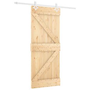 vidaXL Cs&uacute;sz&oacute; ajt&oacute; Term&eacute;szetes &eacute;s Feh&eacute;r 80 x 210 cm T&ouml;m&ouml;r Fenyőfa