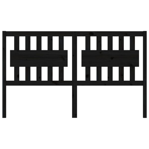 vidaXL fekete tömör fenyőfa ágyfejtámla 155,5x4x100 cm