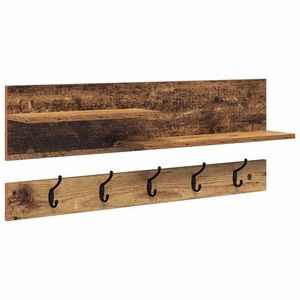 vidaXL Fali Kab&aacute;thorog polcokkal &Ouml;reg fa 90 x 15 x 36 cm Faanyag