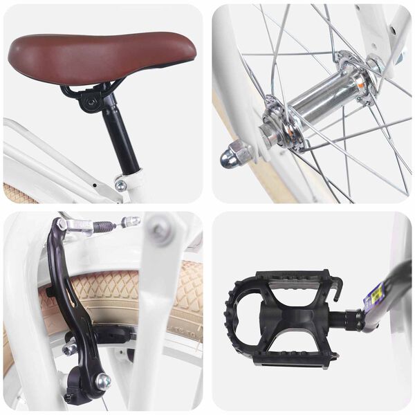 vidaXL Gyerek Bicikli 20 H&uuml;velyk 6-11 &eacute;ves korig aj&aacute;nlott Feh&eacute;r