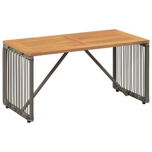 vidaXL K&uuml;lt&eacute;ri Asztal Sz&uuml;rke &eacute;s Barna 80 x 40 x 40 cm polirattan