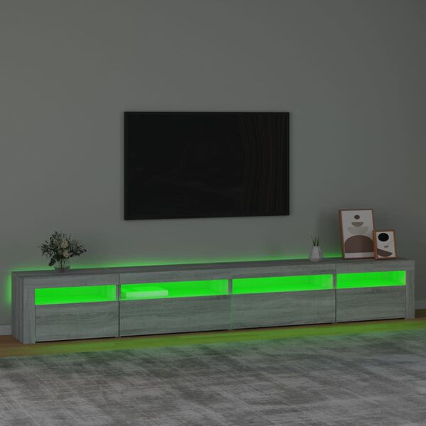 vidaXL sz&uuml;rke sonoma sz&iacute;nű TV-szekr&eacute;ny LED-l&aacute;mp&aacute;kkal 270x35x40 cm