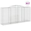 vidaXL 17 db &iacute;ves horganyzott vas gabion kos&aacute;r 300x50x140/160 cm