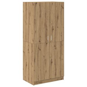 vidaXL k&eacute;zműves t&ouml;lgy sz&iacute;nű szerelt fa ruh&aacute;sszekr&eacute;ny 90x52x200 cm