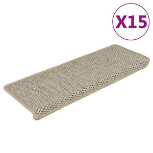 vidaXL 15 db sziz&aacute;l hat&aacute;s&uacute; z&ouml;ld &ouml;ntapad&oacute; l&eacute;pcsőszőnyeg 65x21x4 cm