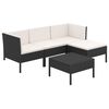 vidaXL 5 r&eacute;szes fekete polyrattan kerti &uuml;lőgarnit&uacute;ra p&aacute;rn&aacute;kkal