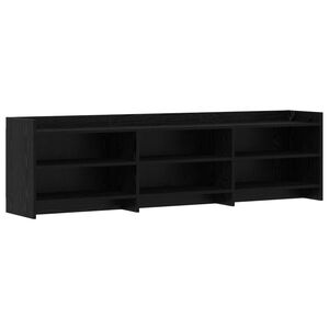 vidaXL TV szekr&eacute;ny 168 x 33 x 47 cm Fekete T&ouml;lgy Szerelt Fa