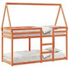vidaXL viaszbarna t&ouml;m&ouml;r fenyőfa &aacute;gy emelettel &eacute;s tetővel 80 x 200 cm