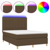 vidaXL barna sz&ouml;vet rug&oacute;s &eacute;s LED-es &aacute;gy matraccal 140x200 cm