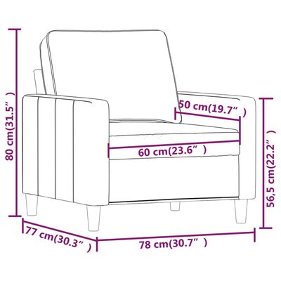 vidaXL sötétzöld bársony kanapéfotel 60 cm
