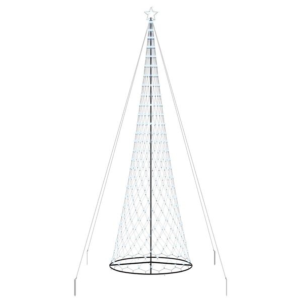 vidaXL LED Kar&aacute;csonyi Fenyő 555 LED-del Hideg feh&eacute;r 500 cm F&eacute;m