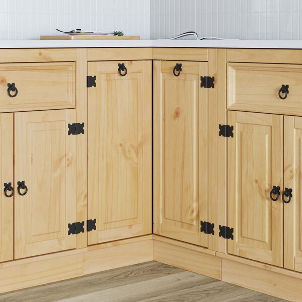 vidaXL Cabinet polcokkal SKI M&eacute;zes Barna 60 x 32 x 40 cm T&ouml;m&ouml;r fenyőfa