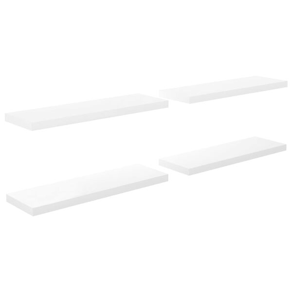 vidaXL 2 db magasfényű fehér MDF lebegő fali polc 80 x 23,5 x 3,8 cm