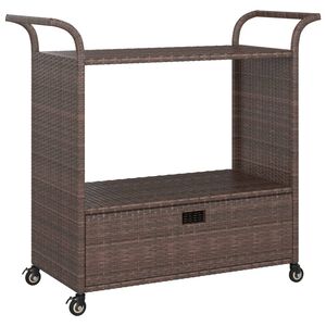 vidaXL barna polyrattan b&aacute;rkocsi fi&oacute;kkal 100 x 45 x 97 cm