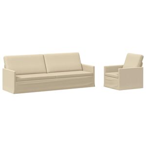 vidaXL Kanap&eacute; Szett 2 pcs Kr&eacute;msz&iacute;nű Sz&ouml;vet