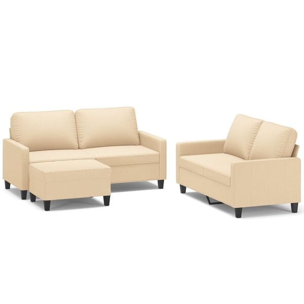 vidaXL 3 r&eacute;szes kr&eacute;msz&iacute;nű sz&ouml;vet &uuml;lőgarnit&uacute;ra p&aacute;rn&aacute;kkal