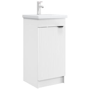 vidaXL F&uuml;rdőszobai pult mosd&oacute;val Feh&eacute;r 42 x 40 x 84,5 cm Szerelt Fa