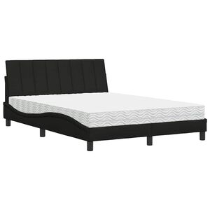 vidaXL &aacute;gy matraccal Hanko Fekete 140x200 cm sz&ouml;vet