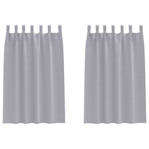 vidaXL Fekete F&uuml;gg&ouml;ny Gyűrűkkel 2 db F&eacute;m Sz&uuml;rke 175 x 140 cm