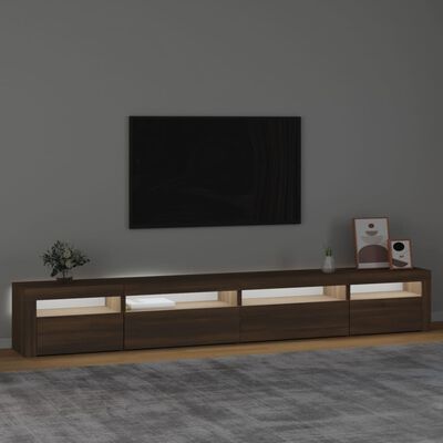 vidaXL barna tölgyszínű TV-szekrény LED-lámpákkal