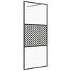 vidaXL fekete zuhanyfal &aacute;tl&aacute;tsz&oacute; ESG &uuml;veggel 100 x 195 cm
