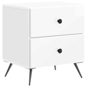 vidaXL &Eacute;jjeliszekr&eacute;ny Magasf&eacute;nyű Feh&eacute;r 43 x 34,5 x 47,5 cm Szerelt Fa