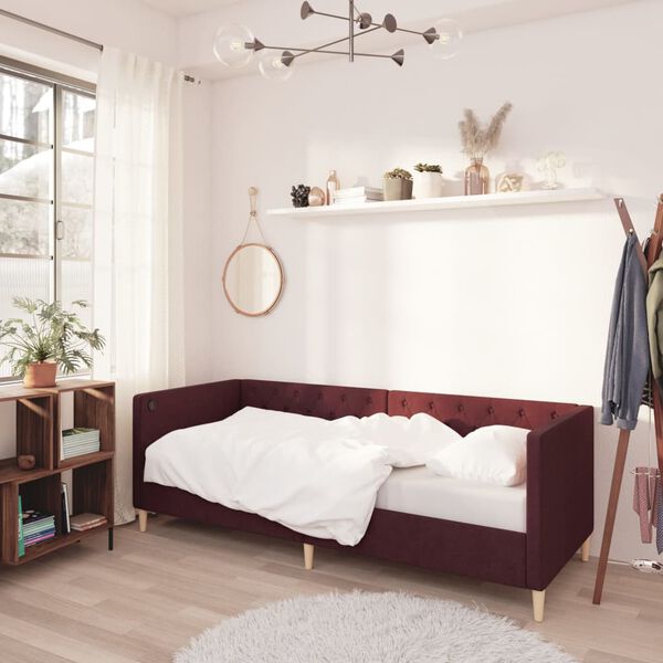 vidaXL lila USB-s sz&ouml;vetbor&iacute;t&aacute;s&uacute; d&iacute;v&aacute;ny matraccal 90 x 200 cm