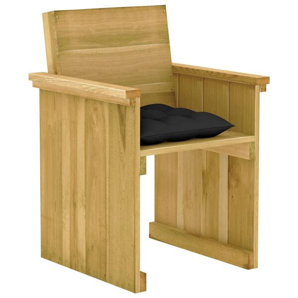 vidaXL 5 részes impregnált fenyőfa kerti étkezőgarnitúra párnákkal