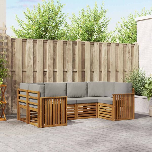 vidaXL &Uuml;lőgarnit&uacute;r&aacute;k 6 pcs Term&eacute;szetes &eacute;s Vil&aacute;gossz&uuml;rke T&ouml;m&ouml;r Ak&aacute;cfa