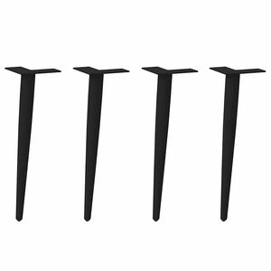 vidaXL 4 db k&uacute;pos alak&uacute; fekete doh&aacute;nyz&oacute;asztal l&aacute;b 42-43 cm ac&eacute;l