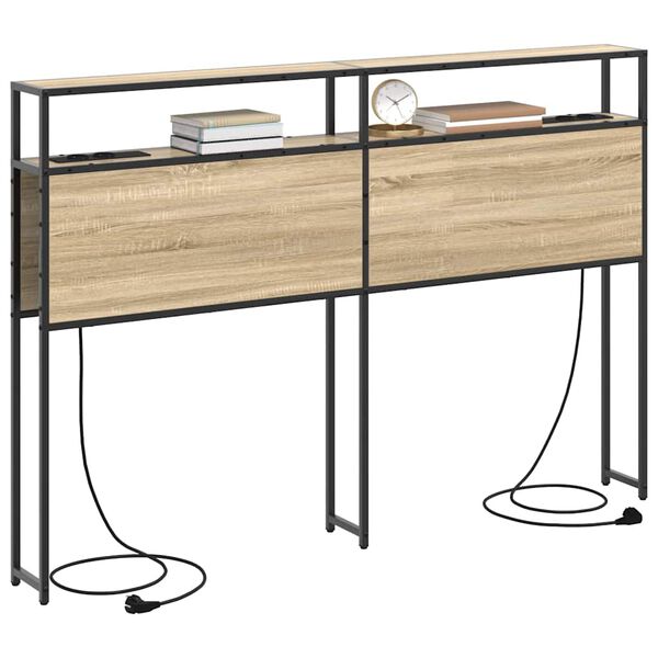 vidaXL T&aacute;rol&oacute; fejt&aacute;mla polcokkal t&aacute;rol&oacute;val sonoma t&ouml;lgy 160 cm Faanyag