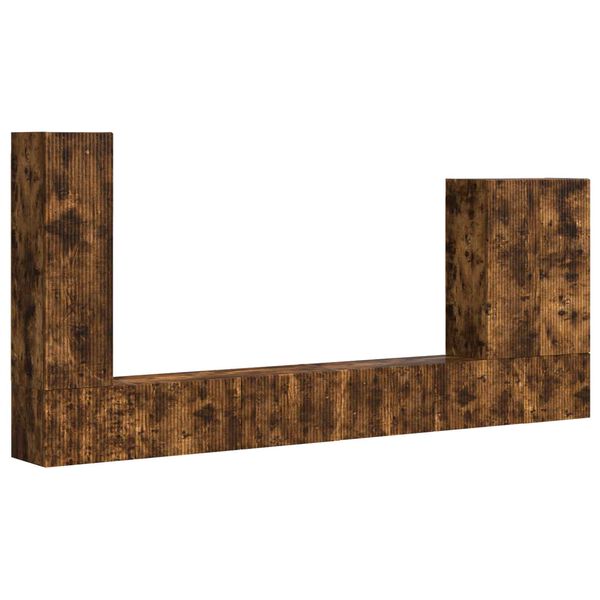 vidaXL TV falit kabinet szett Falra szerelhető 6 pcs F&uuml;st&ouml;lt t&ouml;lgy