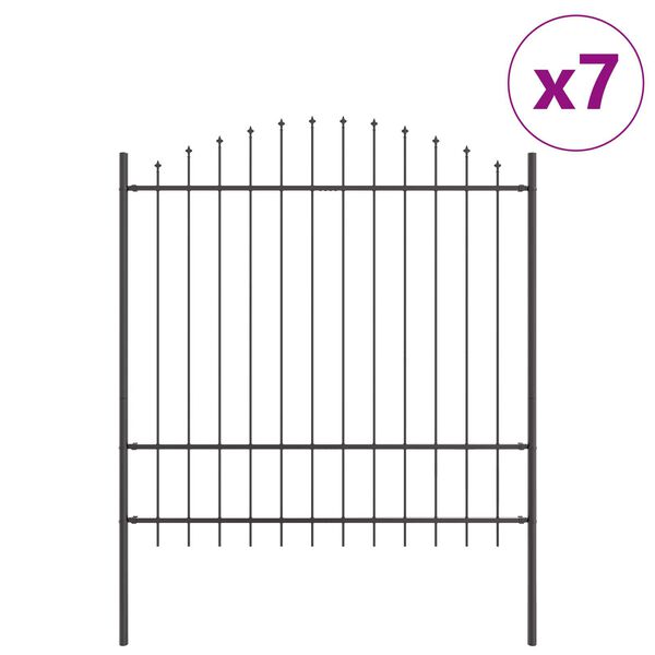 vidaXL Kerti Ker&iacute;t&eacute;s 7 pcs Sz&uuml;rke 170 x 215 cm Porsz&oacute;rt ac&eacute;l