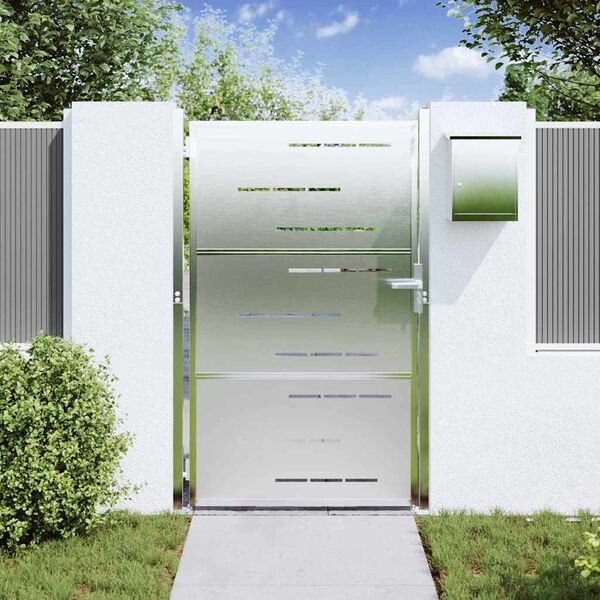 vidaXL Kerti kapu z&aacute;rral Ez&uuml;st 100 x 125 cm Rozsdamentes ac&eacute;l