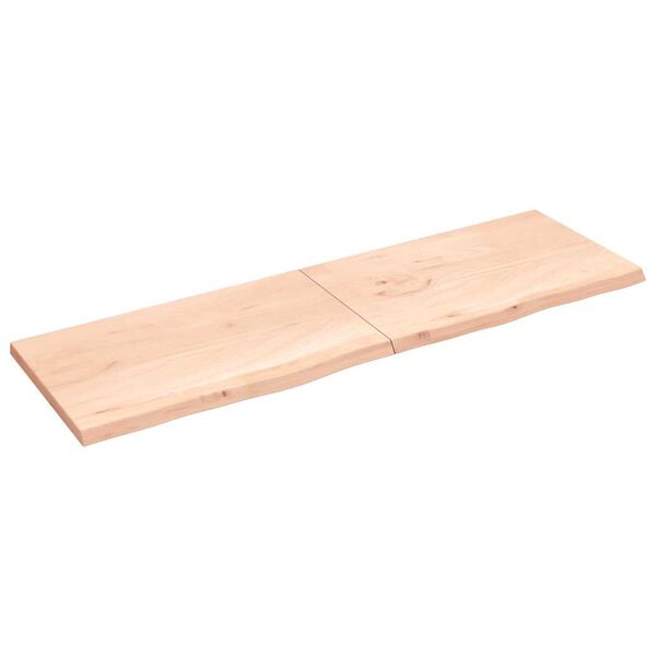 vidaXL kezeletlen tömör tölgyfa fali polc 200x60x(2-4) cm