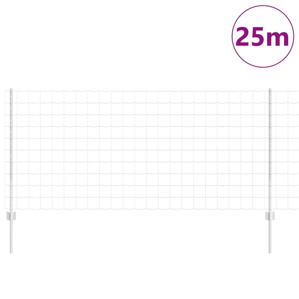 vidaXL Ker&iacute;t&eacute;s oszlopokkal Ez&uuml;st 1 x 25 m Ac&eacute;l