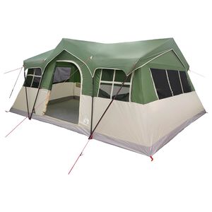vidaXL Csal&aacute;di S&aacute;tor 487 x 340 x 216 cm Z&ouml;ld Poli&eacute;szter &eacute;s ac&eacute;l
