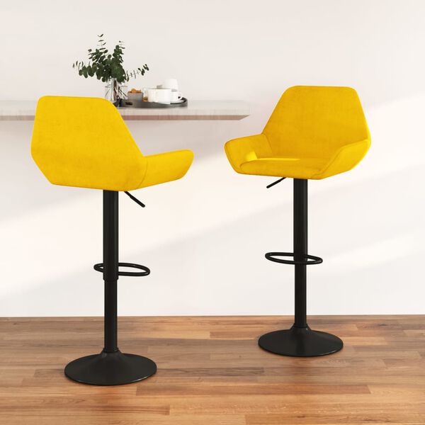 vidaXL 2 db mustársárga bársony bárszék