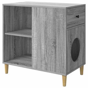 vidaXL Macska H&aacute;z Sz&uuml;rke Sonoma 72 x 42,5 x 70 cm Szerelt Fa